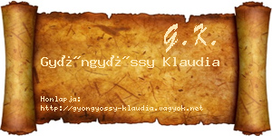 Gyöngyössy Klaudia névjegykártya